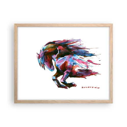Plakat i ramme af lyst egetræ - I henrykkelse - 50x40 cm