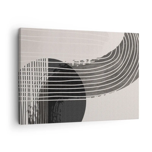 Lærredstryk - Billede på lærred - Abstrakt mønster med linjer og geometriske former - 70x50cm - Derhen og tilbage - Moderne vægdekoration til stue og soveværelse ARTTOR