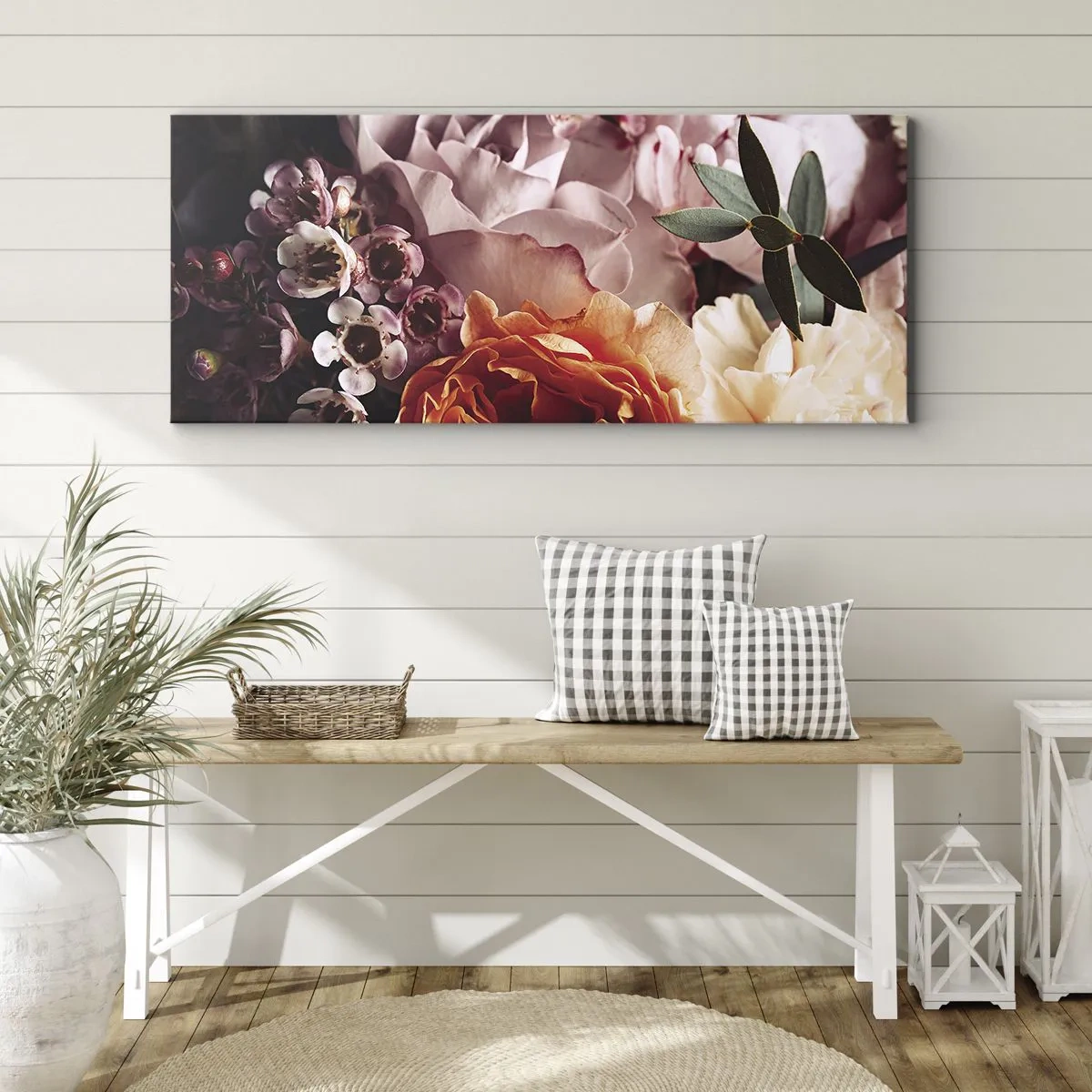 Lærredstryk - Billede på lærred - Indhyllet i skønhed - 140x50 cm