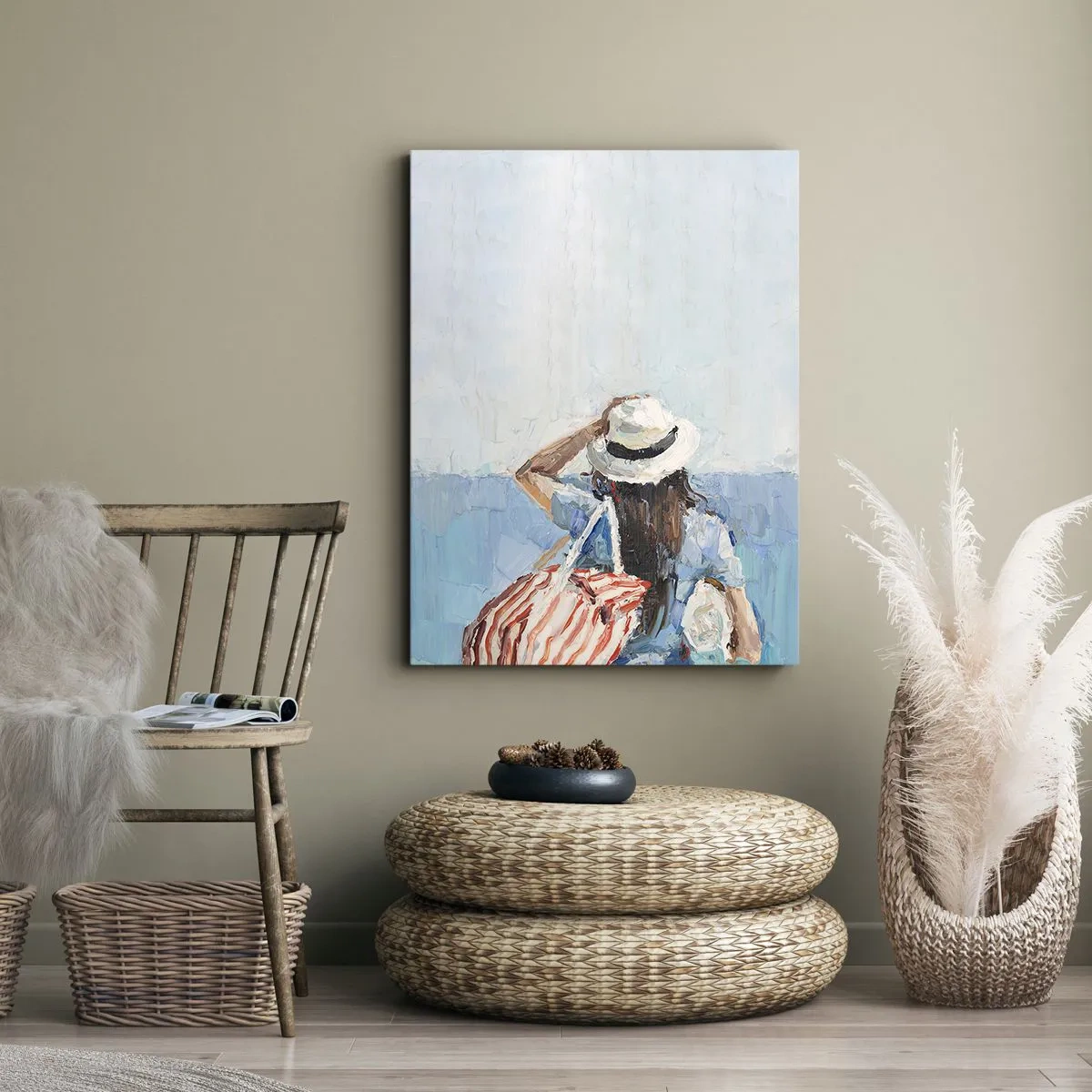 Lærredstryk - Billede på lærred - Velkommen på ferie - 50x70 cm
