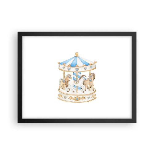 Plakat i sort ramme - Sød barndom - 40x30 cm