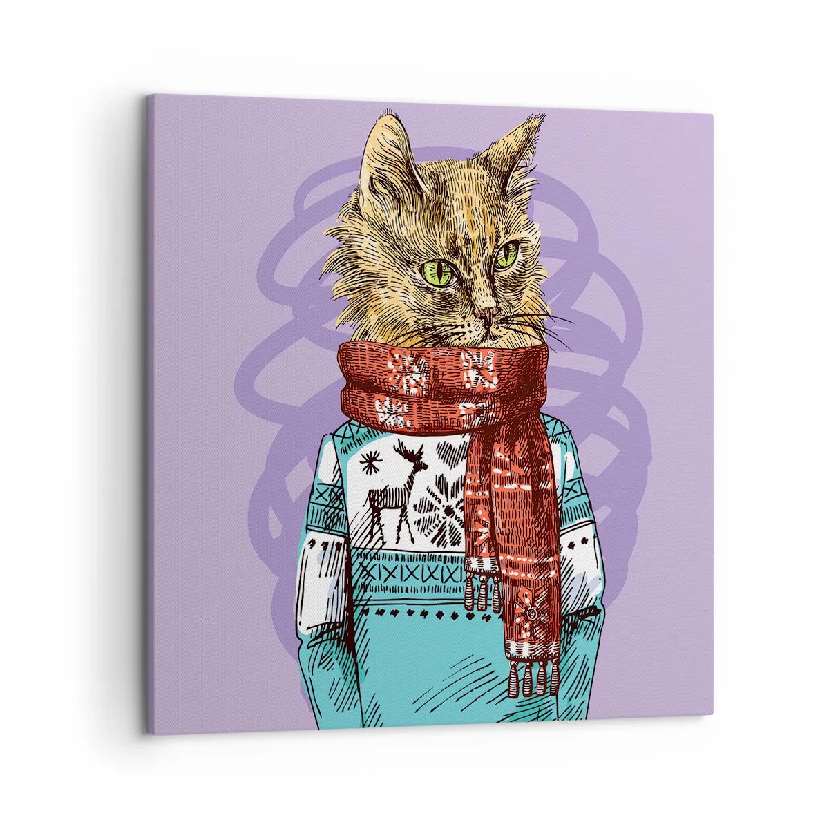 Lærredstryk - Billede på lærred - En kat ikke kun i sko - 50x50 cm
