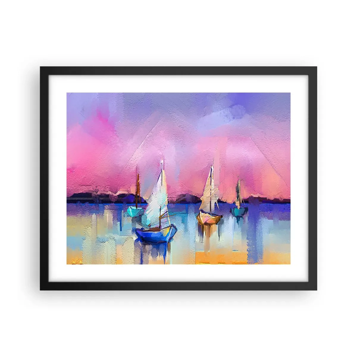 Plakat i sort ramme - Retning: brede farvande - 50x40 cm