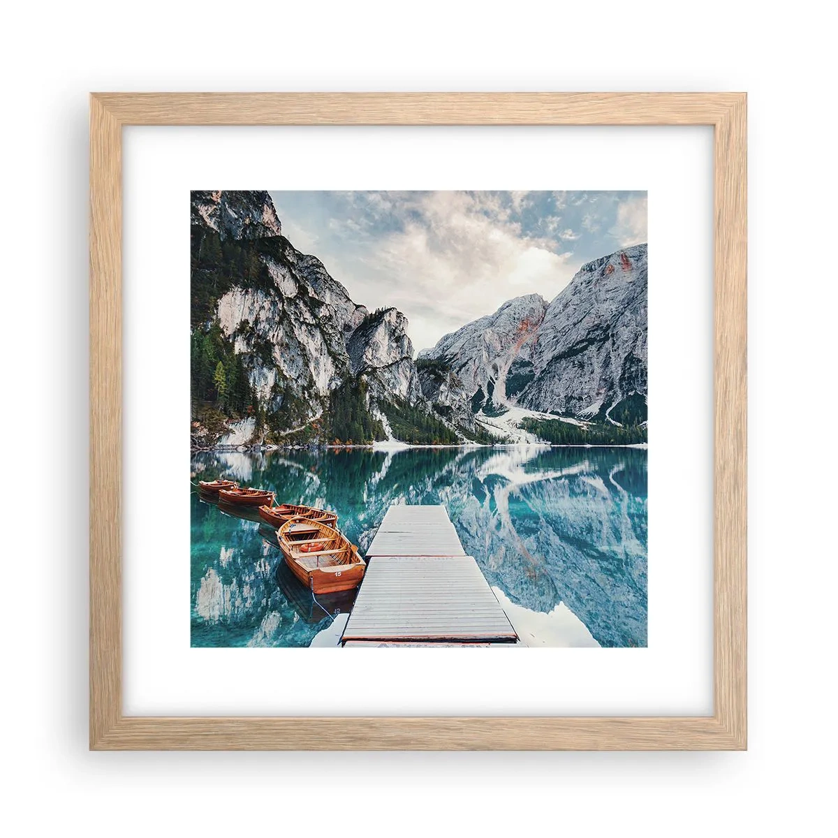 Plakat i ramme af lyst egetræ - Vi vil vise dig skønheden - 30x30 cm