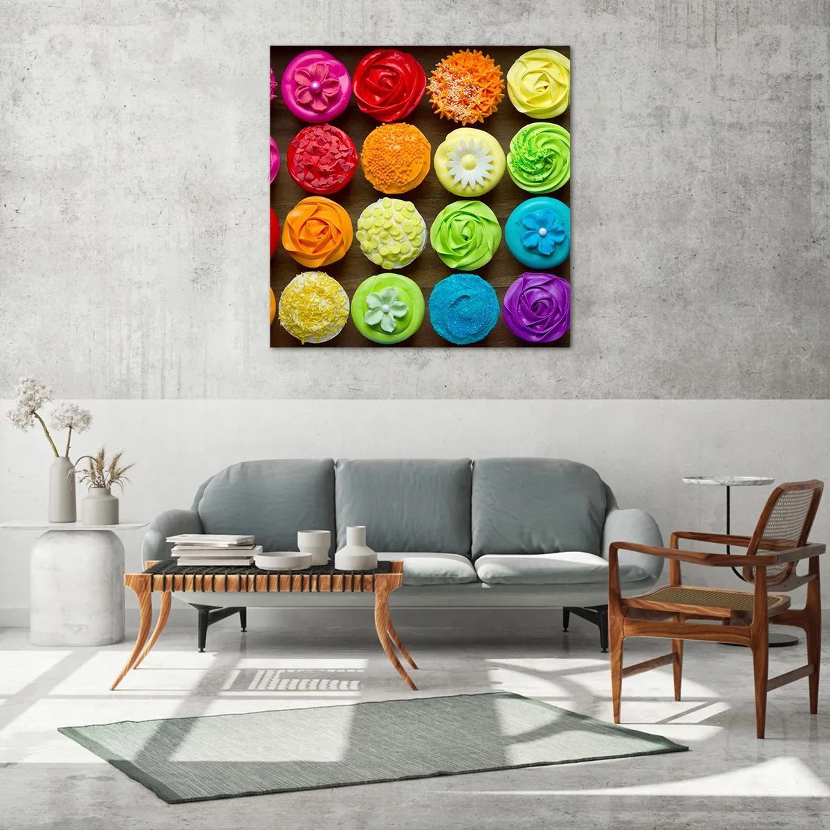 Billede på glas - Alle er forskellige - alle er lækre - 50x50 cm