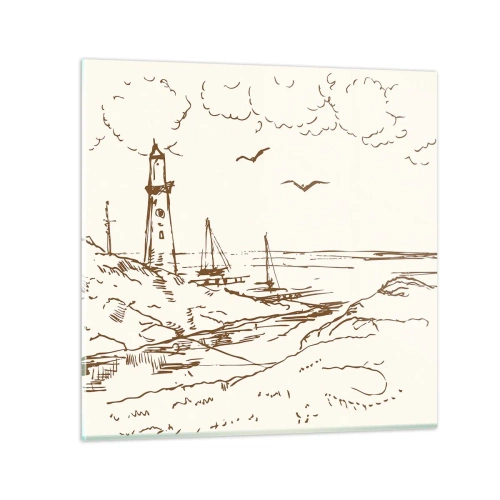 Billede på glas - Oversigt over sommerminder - 60x60 cm