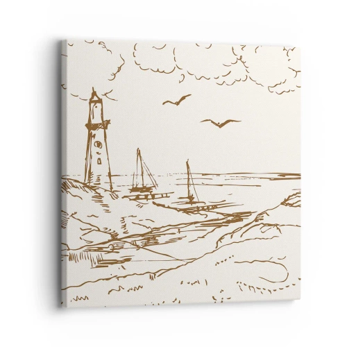 Lærredstryk - Billede på lærred - Oversigt over sommerminder - 30x30 cm