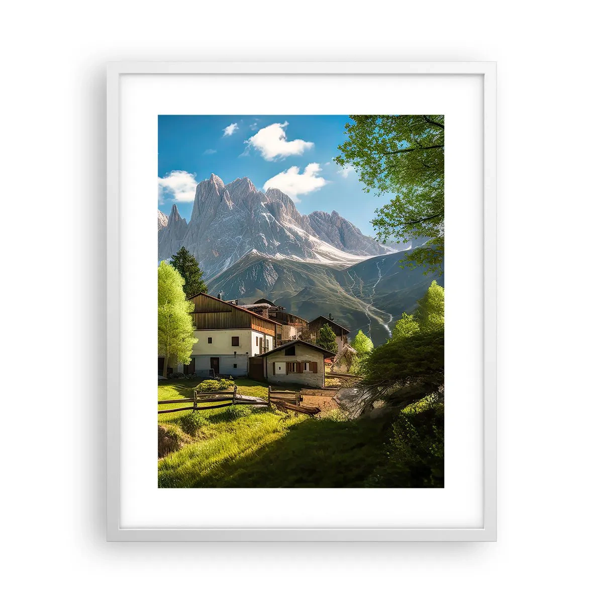 Plakat i hvid ramme - Alpeidyl - 40x50 cm