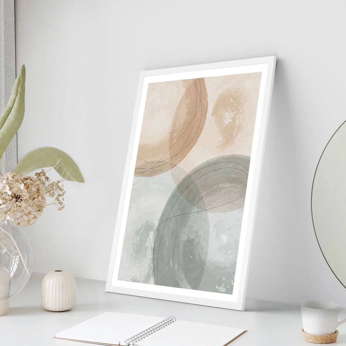 Plakat i hvid ramme - Gennemtrængning af verdener - 40x50 cm