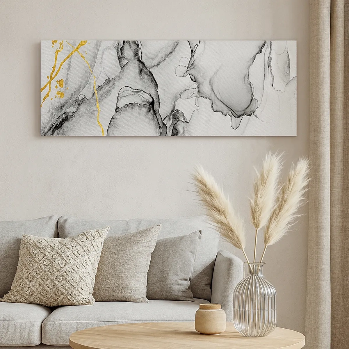 Lærredstryk - Billede på lærred - Sammensætning med guldmotiv - 30x30 cm