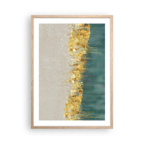Plakat i ramme af lyst egetræ - Den gyldne grænse - 50x70 cm