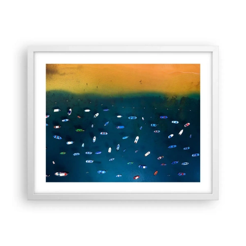 Plakat i hvid ramme - En ferieleg - 50x40 cm