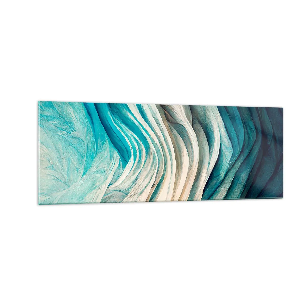 Billede på glas - Blå umættelighed - 140x50 cm