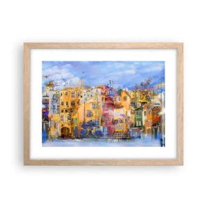 Plakat i ramme af lyst egetræ - Vi er sammen - 40x30 cm