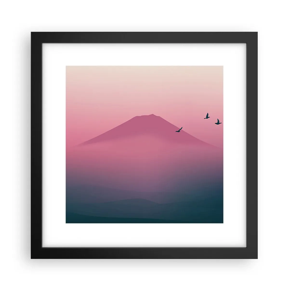 Plakat i sort ramme - Vandrer over skyerne - 30x30 cm