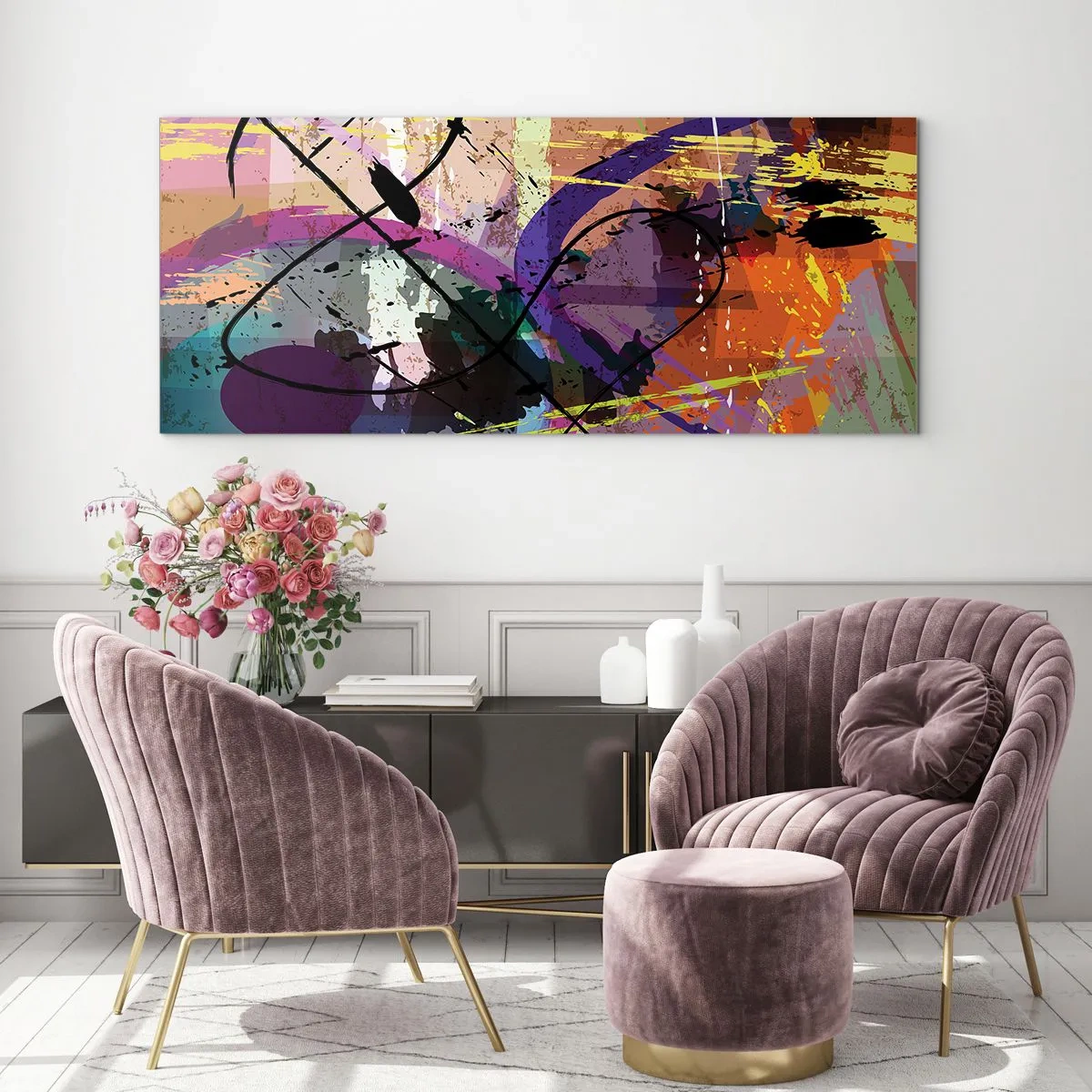 Billede på glas - Kan være lige eller rundt - 90x30 cm