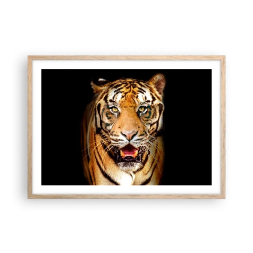 Plakat i ramme af lyst egetræ - Vild i hjertet - 70x50 cm