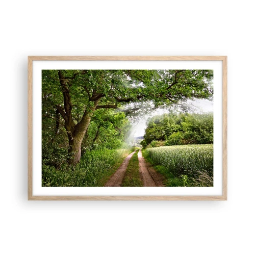 Plakat i ramme af lyst egetræ - Et in Arcadia ego - 70x50 cm