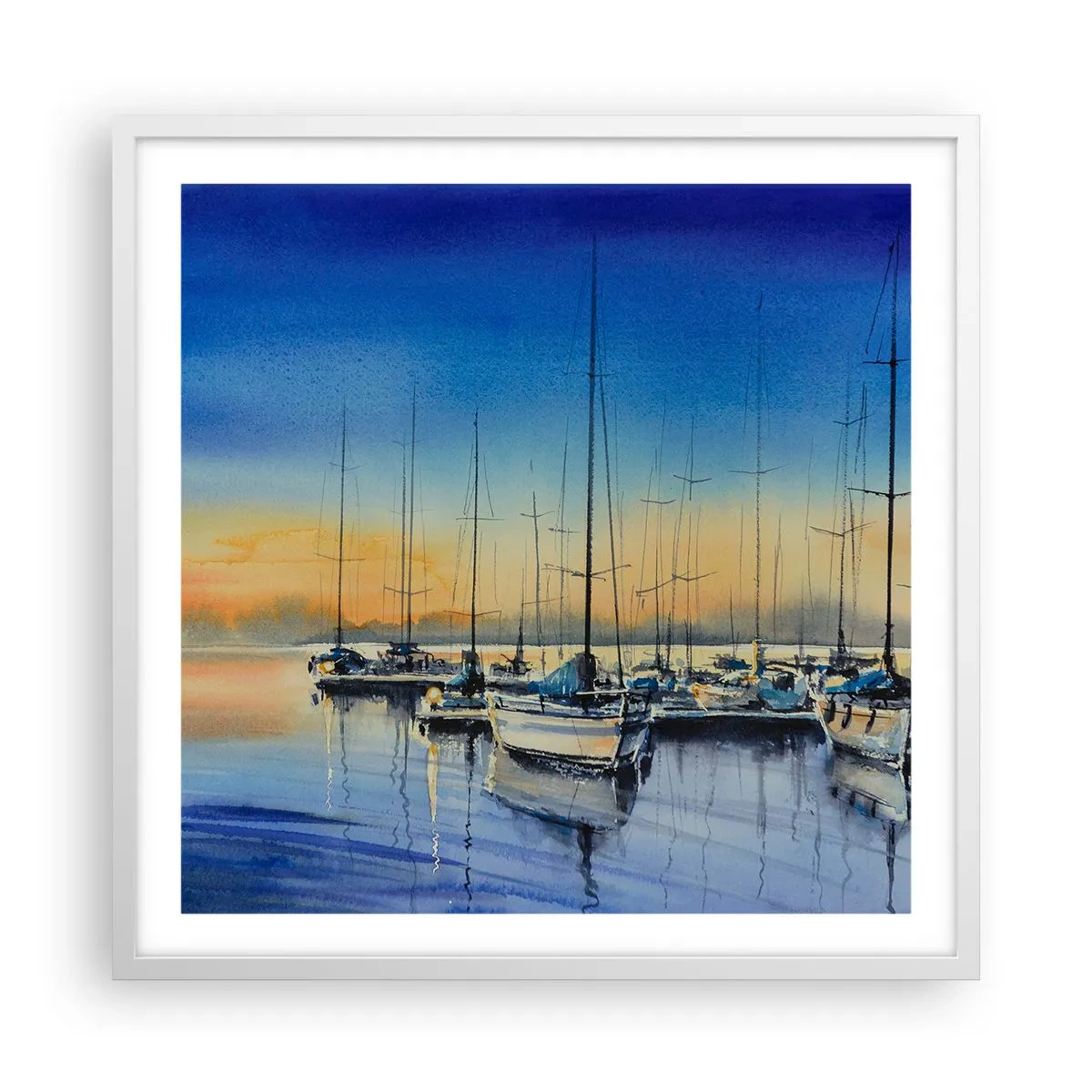 Plakat i hvid ramme - Slutningen på en god dag - 60x60 cm