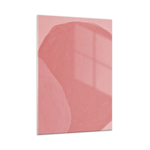 Billede på glas - Organisk komposition i pink - 50x70 cm