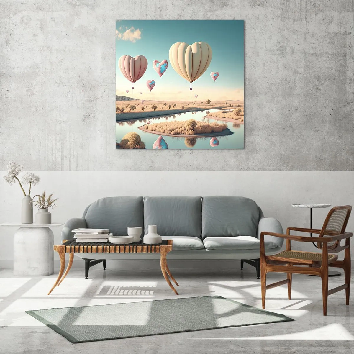 Billede på glas - Kærlighed lader dig svæve - 30x30 cm