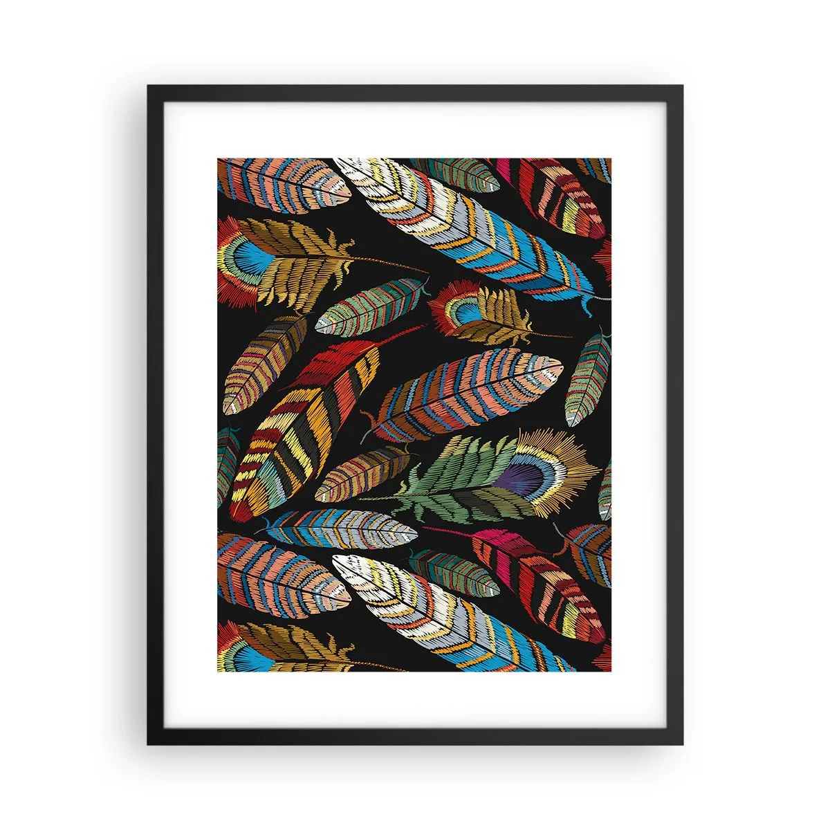 Plakat i sort ramme - Fuglekarneval - 40x50 cm