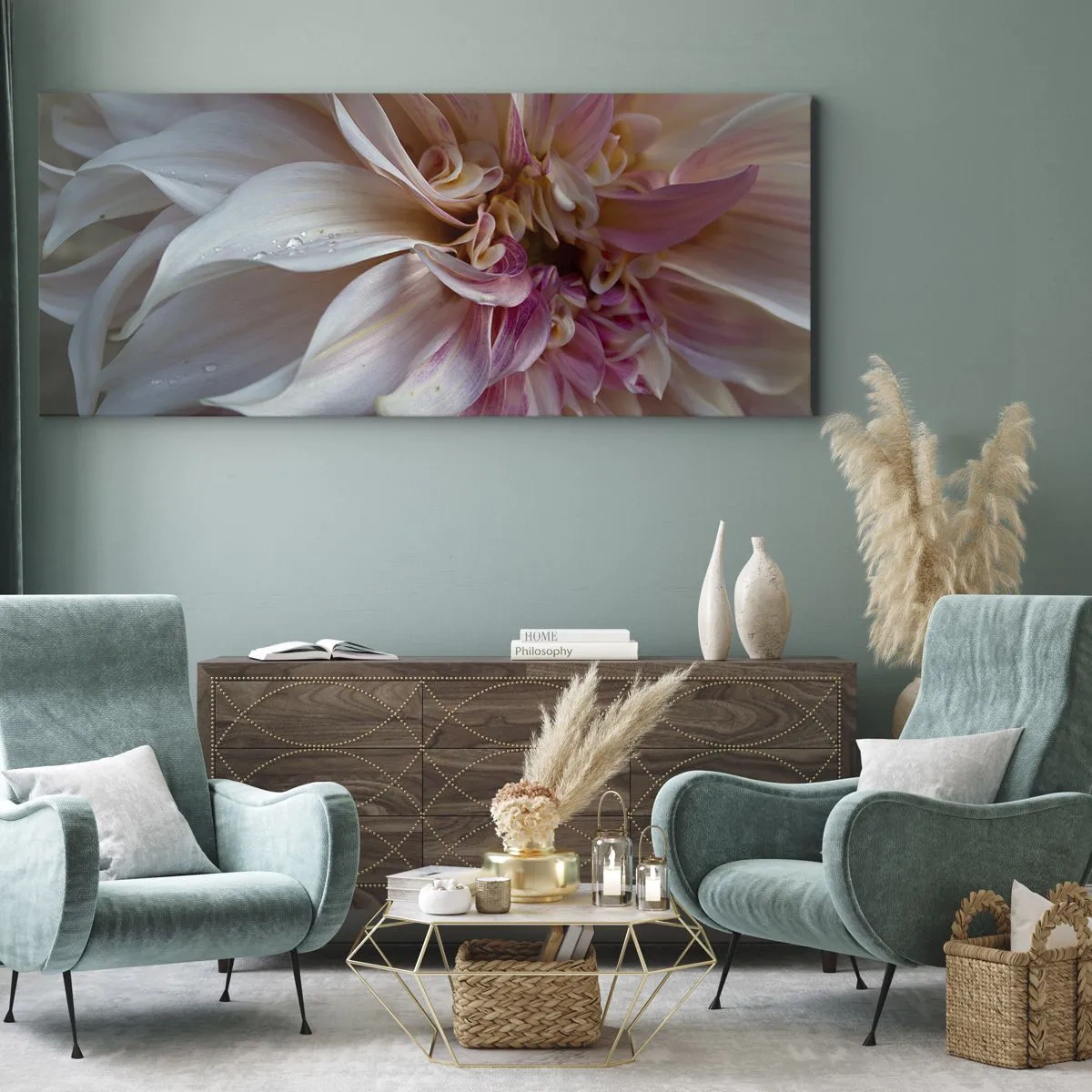 Lærredstryk - Billede på lærred - Blomstrende friskhed - 100x40 cm