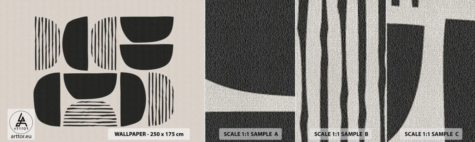 Prøve Fototapet Premium Canvas - Halvhjertede arrangementer - Boho, Stykke, Minimalisme - 100x30 cm