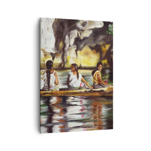 Lærredstryk - Billede på lærred - I et polynesisk paradis - 50x70 cm