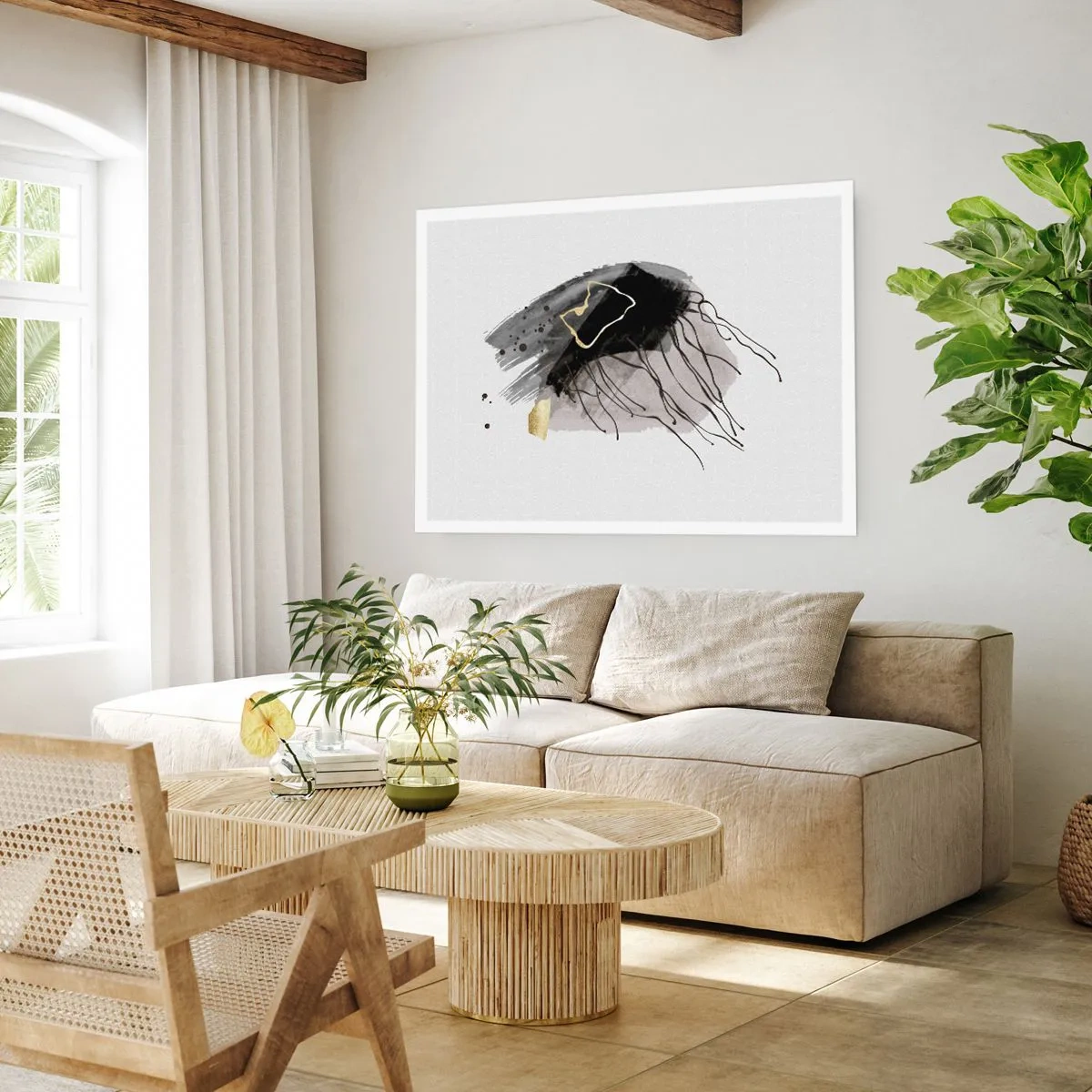 Plakat - I sort og guld - 50x40 cm