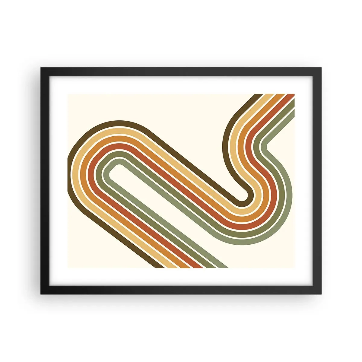 Plakat i sort ramme - Zigzag til destinationen - 50x40 cm