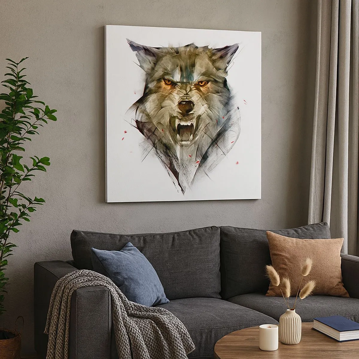 Lærredstryk - Billede på lærred - Ikke et skridt! - 30x30 cm