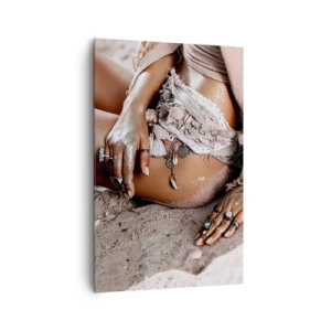 Lærredstryk - Billede på lærred - Kastet ud af bølgerne? - 80x120 cm