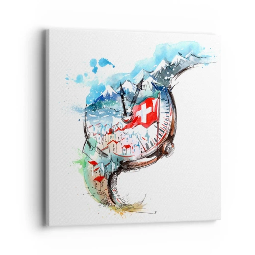 Lærredstryk - Billede på lærred - Schweiz' ånd - 40x40 cm