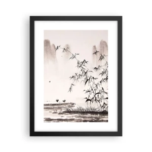 Plakat i sort ramme - Stilhed i rismarkerne - 30x40 cm