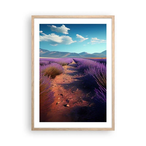 Plakat i ramme af lyst egetræ - Duftende marker - 50x70 cm