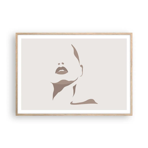 Plakat i ramme af lyst egetræ - Skabt af lys og skygge - 100x70 cm