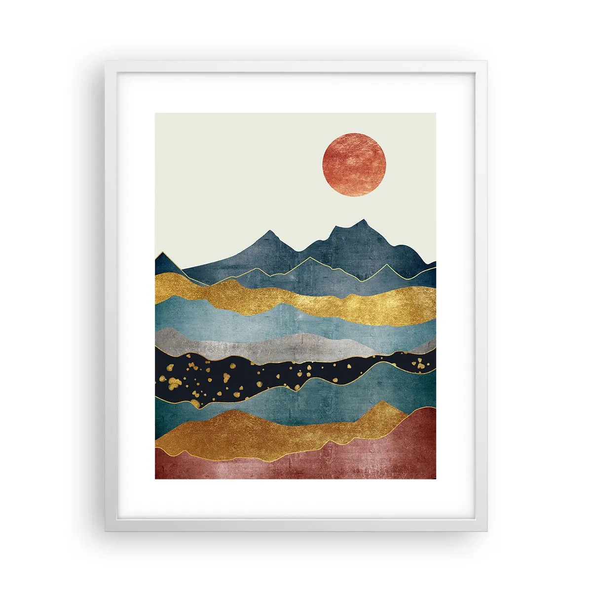 Plakat i hvid ramme - Et tværsnit af verden - 40x50 cm