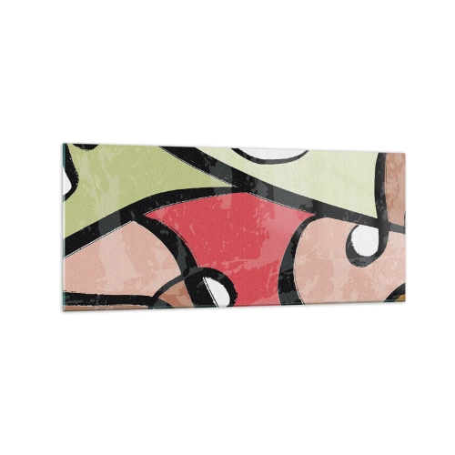 Billede på glas - Pirouetter blandt farver - 120x50 cm