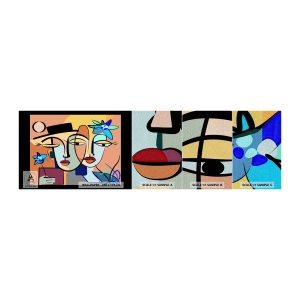 Prøve Fototapet Premium Sand - Picassos randez vous - Ansigter, Moderne, Kubisme - 100x30 cm