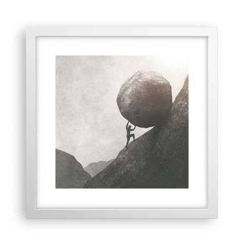 Plakat i hvid ramme - Jeg tror mod al forventning - 30x30 cm