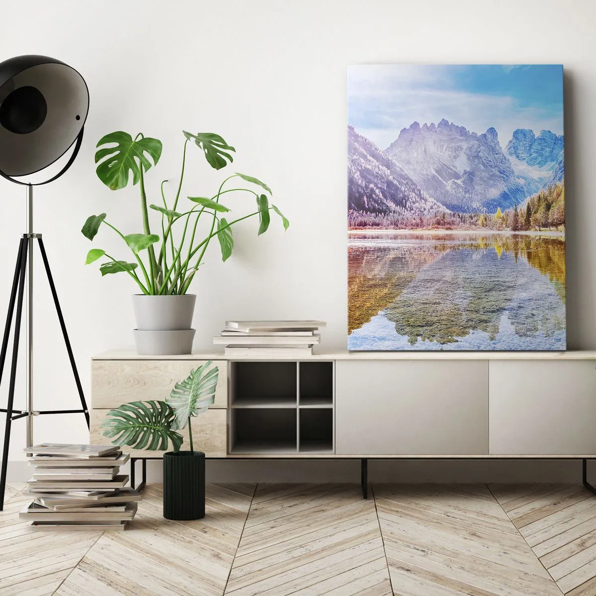 Lærredstryk - Billede på lærred - Og det er allerede efterår i bjergene - 70x100 cm