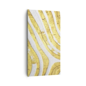 Lærredstryk - Billede på lærred - Sammensætning i hvidt og guld - 55x100 cm
