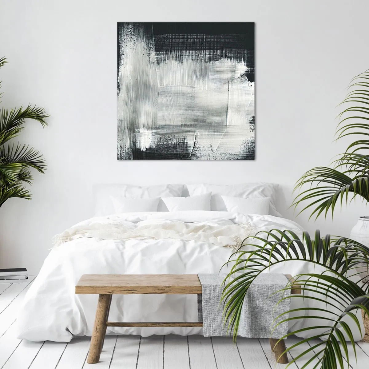 Lærredstryk - Billede på lærred - Vævet af det lodrette og det vandrette - 50x50 cm