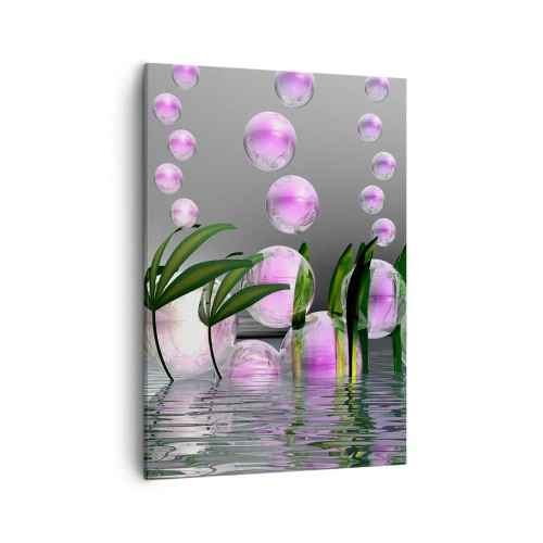 Lærredstryk - Billede på lærred - En reflekterende komposition af lethed og liv - 50x70 cm