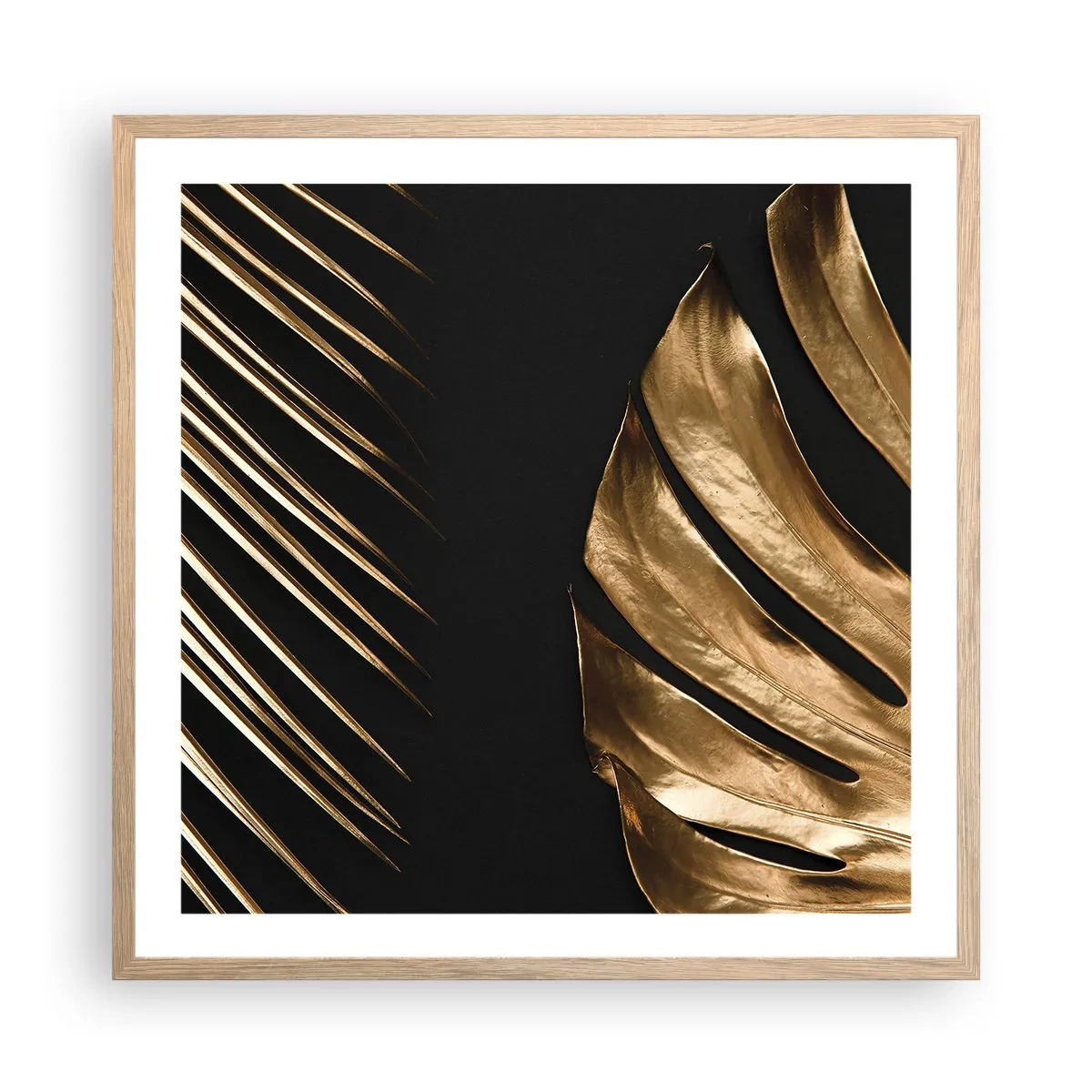 Plakat i ramme af lyst egetræ - Forskellige, og lige dyre - 60x60 cm