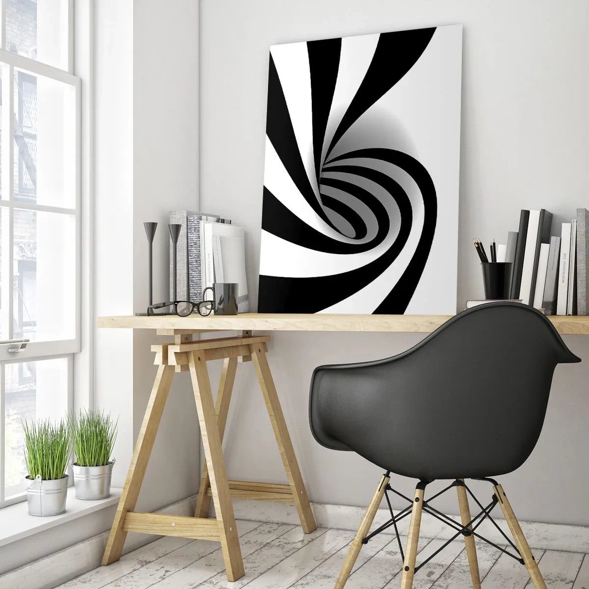 Billede på glas - Og alligevel snurrer den - 50x70 cm