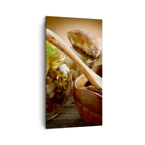 Lærredstryk - Billede på lærred - Frisk, saltet eller efterårssaltet.... - 45x80 cm