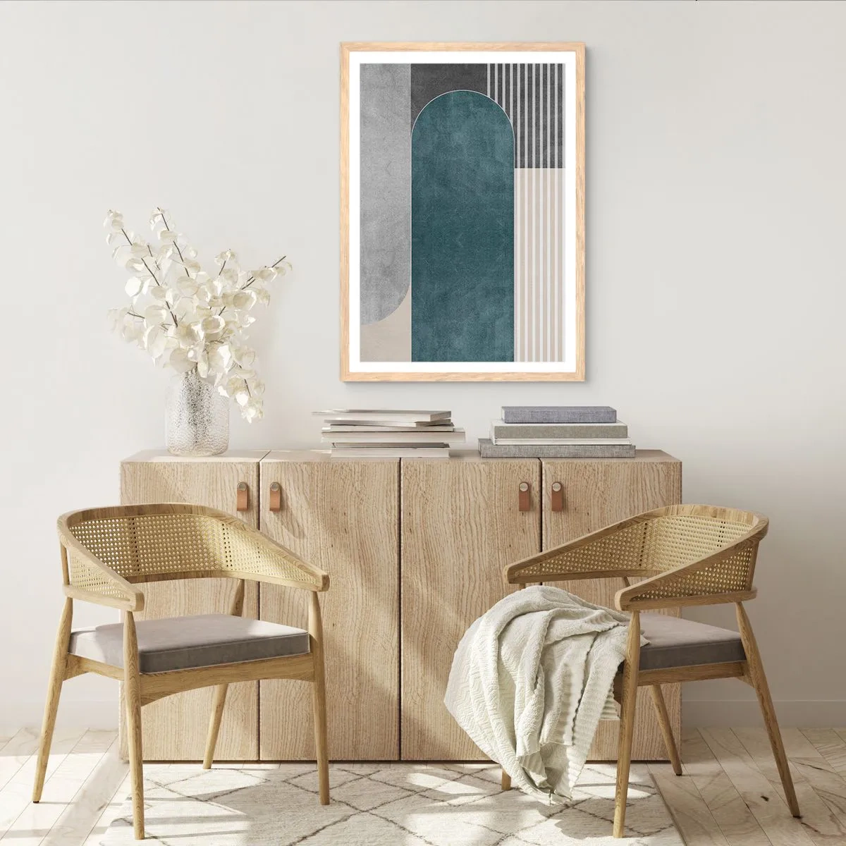 Plakat i ramme af lyst egetræ - Horisontal komposition - 40x50 cm