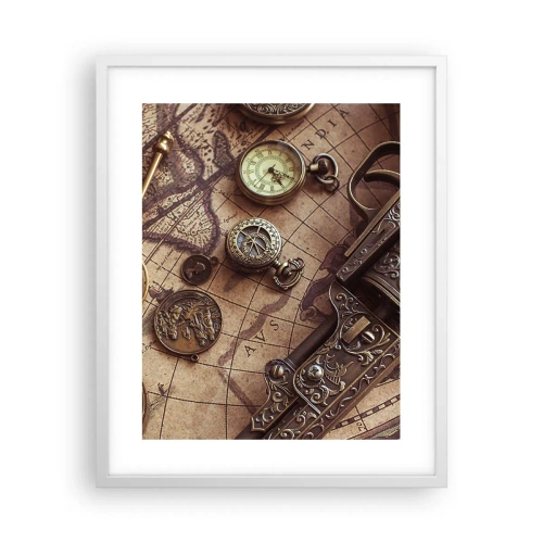 Plakat i hvid ramme - Opkald til eventyr - 40x50 cm